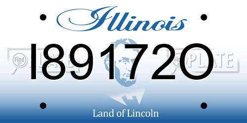 I89172O Illinois License Plate