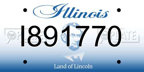 I891770 Illinois License Plate