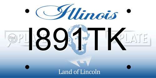 I891TK Illinois License Plate