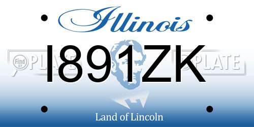 I891ZK Illinois License Plate