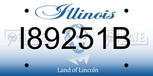 I89251B Illinois License Plate