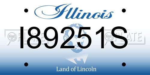 I89251S Illinois License Plate