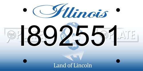 I892551 Illinois License Plate