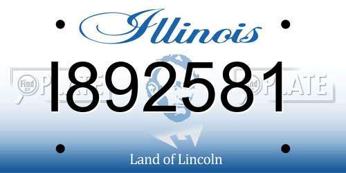 I892581 Illinois License Plate