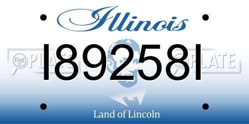 I89258I Illinois License Plate