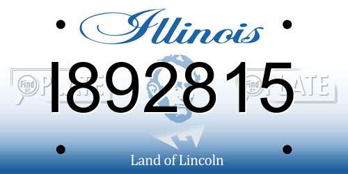 I892815 Illinois License Plate