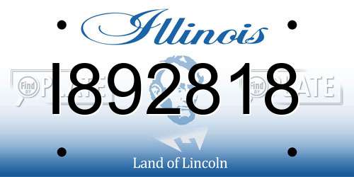 I892818 Illinois License Plate