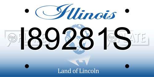 I89281S Illinois License Plate