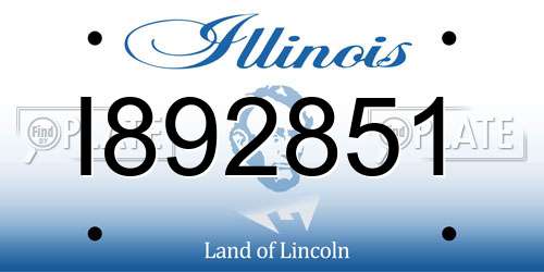 I892851 Illinois License Plate