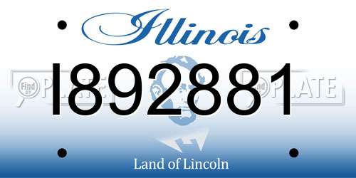 I892881 Illinois License Plate