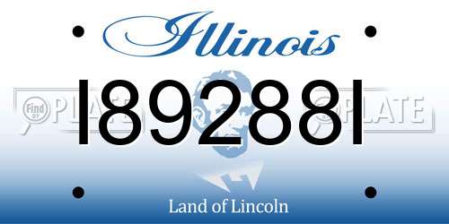 I89288I Illinois License Plate