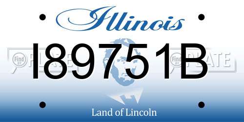 I89751B Illinois License Plate