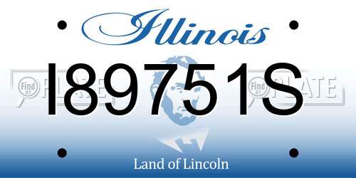 I89751S Illinois License Plate