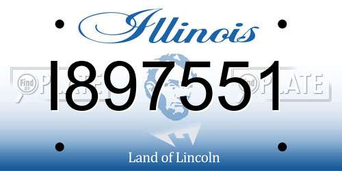 I897551 Illinois License Plate