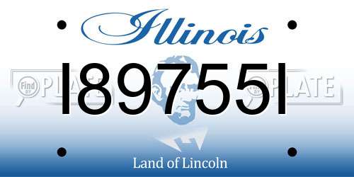 I89755I Illinois License Plate