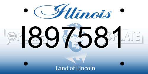 I897581 Illinois License Plate