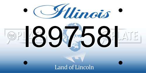 I89758I Illinois License Plate