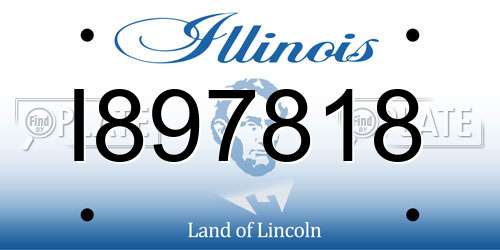 I897818 Illinois License Plate