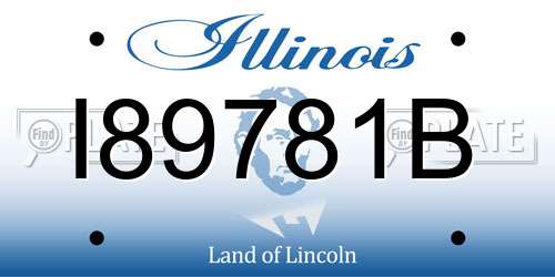 I89781B Illinois License Plate