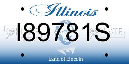I89781S Illinois License Plate