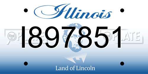 I897851 Illinois License Plate