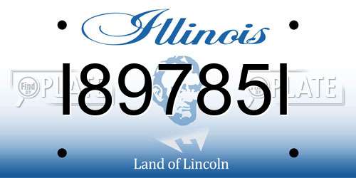 I89785I Illinois License Plate
