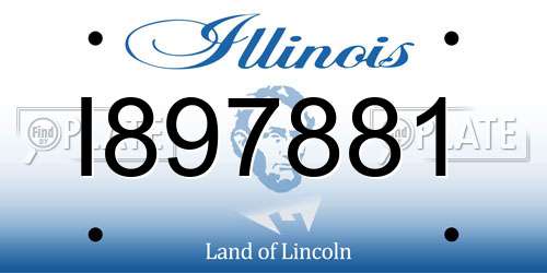 I897881 Illinois License Plate