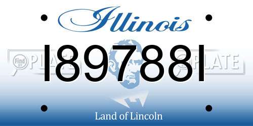 I89788I Illinois License Plate