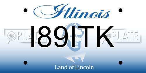 I89ITK Illinois License Plate