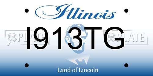 I913TG Illinois License Plate