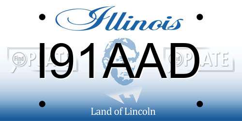 I91AAD Illinois License Plate