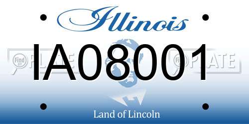 IA08001 Illinois License Plate