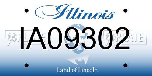 IA09302 Illinois License Plate