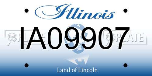 IA09907 Illinois License Plate