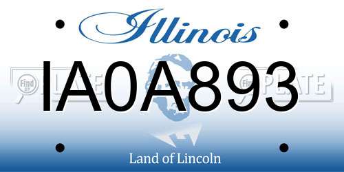 IA0A893 Illinois License Plate