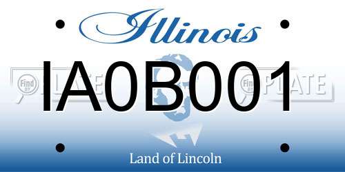 IA0B001 Illinois License Plate