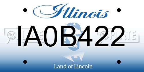 IA0B422 Illinois License Plate