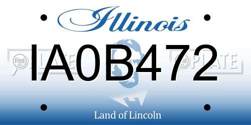 IA0B472 Illinois License Plate