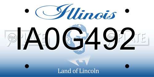 IA0G492 Illinois License Plate