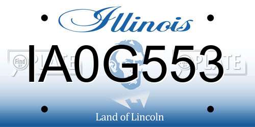 IA0G553 Illinois License Plate