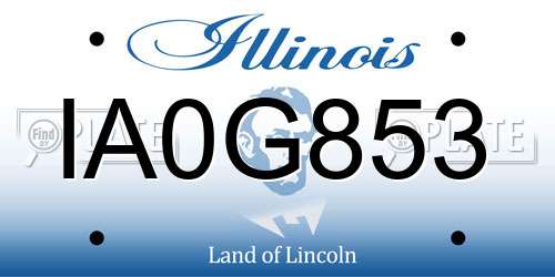 IA0G853 Illinois License Plate