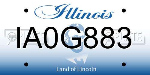 IA0G883 Illinois License Plate