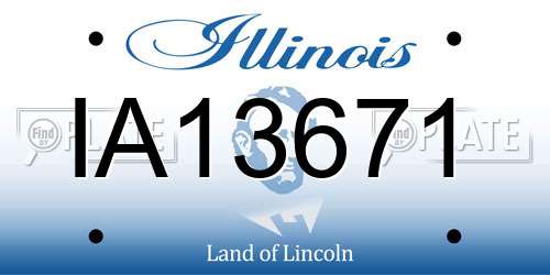 IA13671 Illinois License Plate