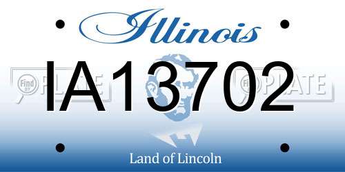 IA13702 Illinois License Plate