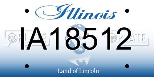 IA18512 Illinois License Plate
