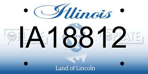 IA18812 Illinois License Plate