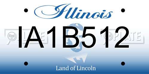 IA1B512 Illinois License Plate