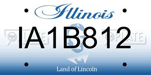 IA1B812 Illinois License Plate