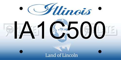 IA1C500 Illinois License Plate