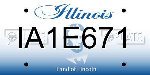 IA1E671 Illinois License Plate